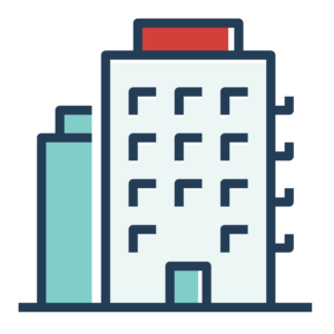 icon graphic of a city building