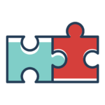 icon graphic of two puzzle pieces put together